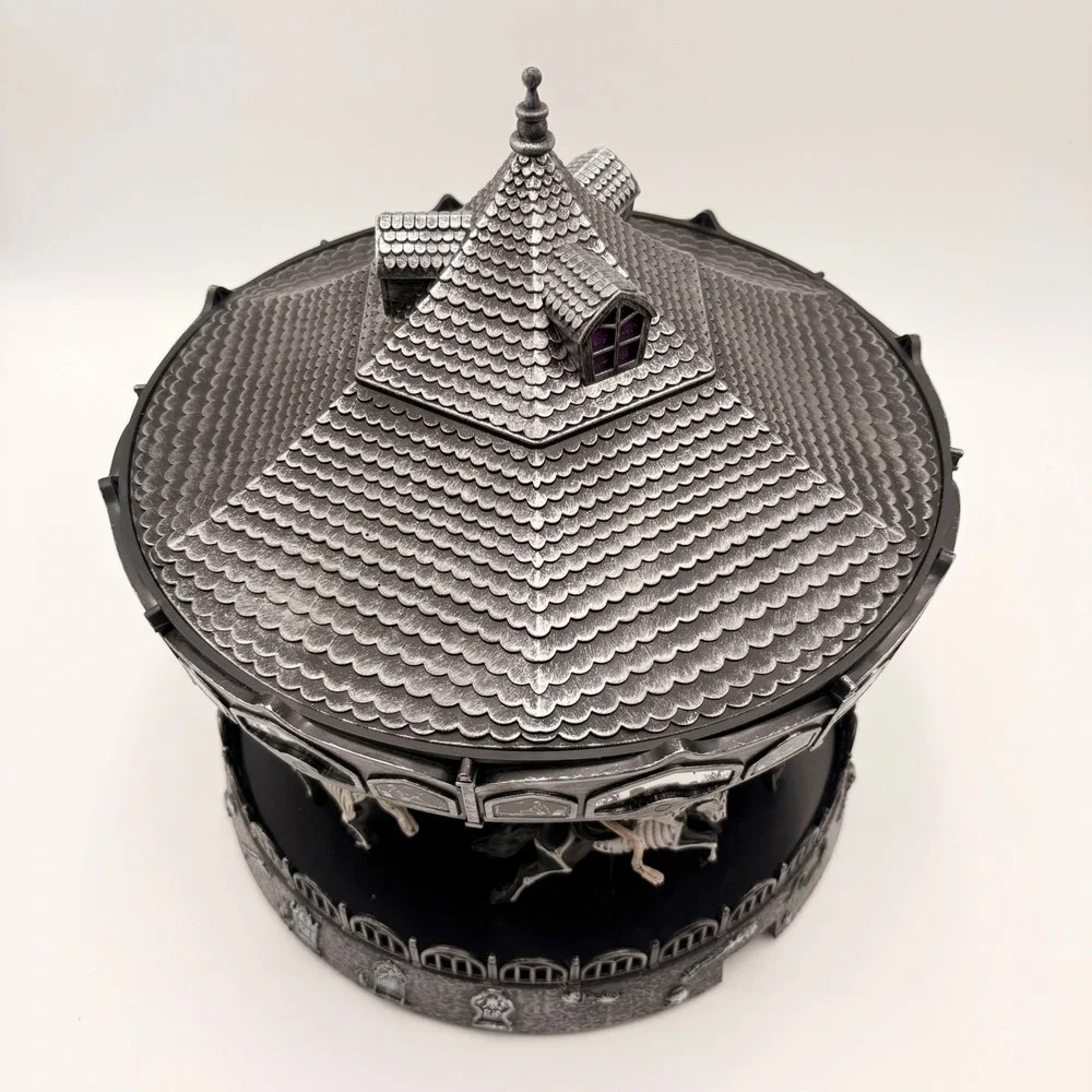 Toil and Trouble Halloween Carousel LED Light Up Rotating Spooky Gothic Decor
